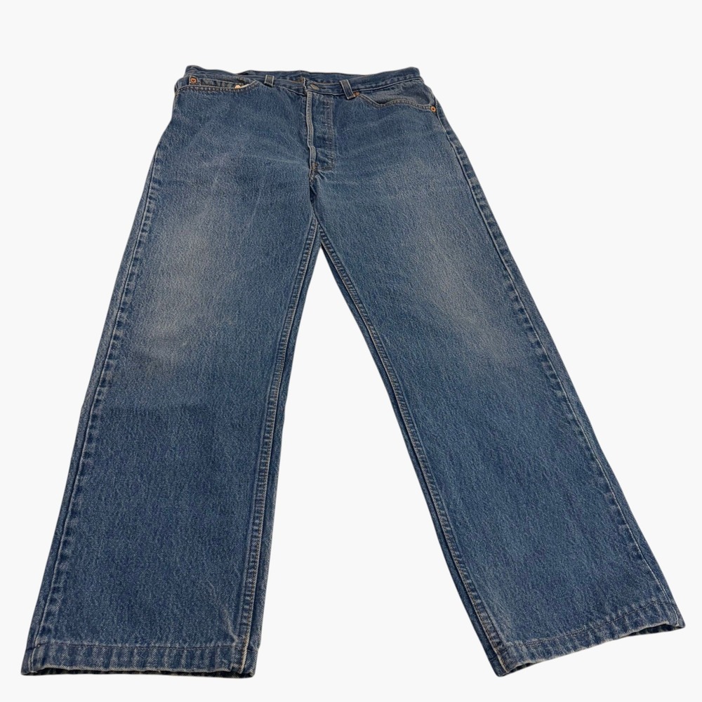 Levis 501 Original Fit Jeans Mens 34x32 Blue Denim Button Fly Straight USA Made